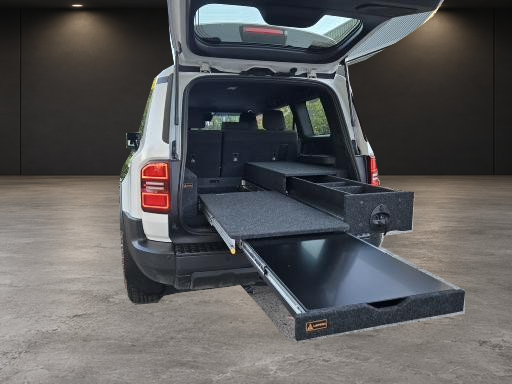 Prado 250 INFINITY system with High Deck Slide, preparation table and storage drawer extended