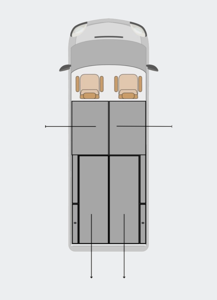 Van Four Drawer System – Twin Opposed