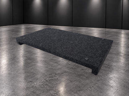 INFINITY Battery Deck showing carpeted platform and tie-down bolt points