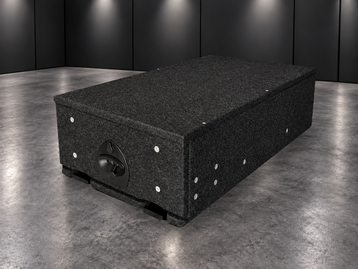 INFINITY drawer closed with original carpet finish and lockable handle
