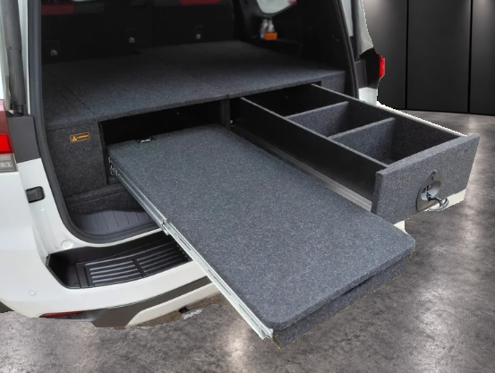 INFINITY Drop-In Lid installed above the High Deck Slide to form a level deck with adjacent drawers and wings