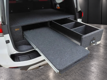 INFINITY Drop-In Lid installed above the High Deck Slide to form a level deck with adjacent drawers and wings