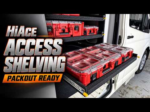 Lawson Access Side Door Shelving demonstration in a Toyota HiAce