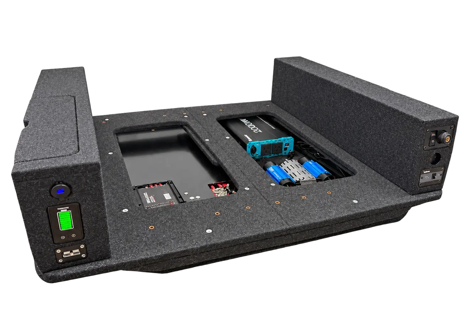 LandCruiser 300 floor with PowerDeck, compressor and inverter modules installed below